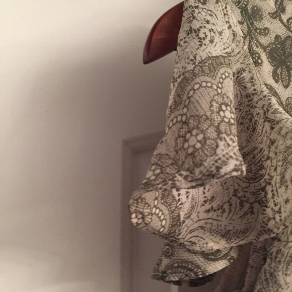 Dressbarn Green Paisley Floral Print Dress Size 6 - Picture 5 of 5